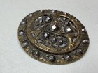 Antique Large Unique Metal Steel Faceted Button