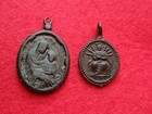 Rare 2x 17th Century Antique Religious Medals Authentic Catholic 1600s Spain Lot