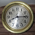 Large Heavy Bronze Seth Thomas Ship s Clock Working Sweep Seconds Dial  11  Navy