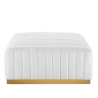 Modway Conjure Channel Tufted Performance Velvet Ottoman In Gold white