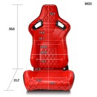 Red Pvc Leather Rear Black Carbon Fiber Sport Racing Seats W slider Left right