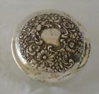 Antique Cut Glass Powder Jar Sterling Silver Lid Monogram Fmc 1899 Clear Paneled