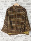 Vtg 70s Pioneer Wear Wool  Shawl Poncho Size Small Button Up Brown