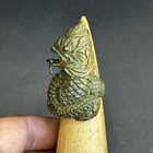 Beautiful Antique Tibetan Dragon Carved Rare Bronze Ring