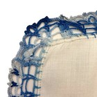 Something Blue Linen Wedding Handkerchief Lace Edge Vintage Cottage Core Bride
