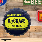 Vintage Style Nu Grape Huge Metal Cap Soda Pop Advertising Man Cave Garage Sign