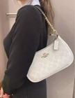 C oach Nwt Coa Teri Shoulder Bag In Signature Canvas White Ca548 New