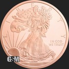 Gsm Walking Liberty Uncirculated 2 Oz  999 Solid Copper Bu Coin Round - In Stock