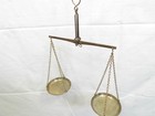 Vintage Brass Apothecary Pharmaceutical Scale Gold W weights   Tin Box Germany