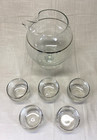 Vintage Cocktail Set Glass Pitcher   5 Roly Poly Cups Mcm 50s 60s Retro Barware