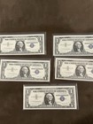 Lot Of 5 Sequential Us  1 Silver Certificate Star Notes Blue Seal Series 1957a