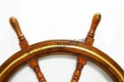 36  Brass Center Nautical Large Boat Ship Wooden Steering Wheel Wall D  cor Gift