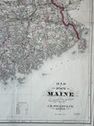 Large Orig 1890 Maine State Map j h  Stuart handcolored portland mt Desert Is 