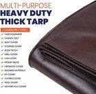 Waterproof Poly Tarp Extra Thick 16 Mil Heavy Duty Tarpaulin Canopy Shade Cover