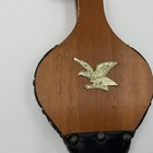 Vintage Fireplace Bellow  Made Of Wood And Leather W brass Eagle