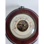 Vintage German Wall Barometer Wood   Brass Weather- Untested- Sold As-is 