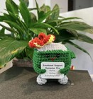 Emotional Support Dumpster Fire Crochet Doll  Green  Coworker Gift  unopened 