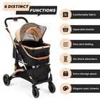 3-in-1 Foldable 4-wheel Pet Stroller  Luxury Dog Carrier With Basket  Cup Holder