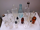 Mixed Lot Of 18 Antique Vintage Old Glass Bottles