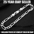 Real 925 Sterling Silver Anklet 7  8  9  10  11  12  Figaro Ankle Bracelet 5mm