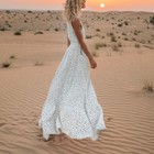 Women Sleeveless Polka Dots Boho Maxi Dress Cocktail Party Summer Beach Sundress