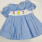 Blue Checked Smocked Easter Dress   Shoes Outfit Set For 18  American Girl Doll