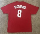 Vintage Logo Shane Victorino Philadelphia Phillies Jersey T-shirt Size Xl Red