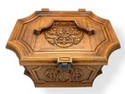 Vintage Max Klein Sewing Box Brown Plastic Faux Wood With Insert Sc2015
