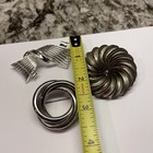 Lot Of 3 Vintage - Modern Brooch Pins Silver Tone