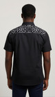 African Men s Black And White Print Cotton Short Sleeve Shirt Ankara Button Up