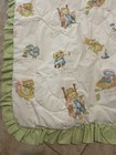Crib Baby Blanket Quilt Nursery Rhymes Green Ruffled Edge Animals