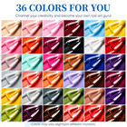 42 Pcs Gel Nail Polish Kit  36 Colors Gel With Base Coat   4 Effects Top Coat Fu