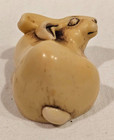 Resin Netsuke Style Rabbit Bunny Figurine