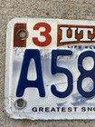 Utah Motorcycle License Plate  Skier  Used  A58dc