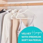 Premium Velvet Hangers 100 Pack White  Non-slip Flocked Felt Hangers  Sturdy    