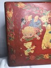 Vintage Child   s Nursery Pictures Decoupage Wooden Box   Red Hinged Lid Dovetail