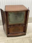 Antique Rca Victor Tube Television Tv Mahogany Cabinet Console Vintage 1950   s