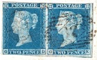 1841 Sg14 2d Blue Plate 3 Pair On Cover London To Edinburgh Scotland  gd ge 