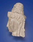 Antique Sandstone Buddha Head  Cambodia Khmer 6 25 