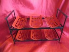 Vintage Mid Century Modern Mcm Atomic Era 6 Wine Bottle Metal Rack Holder