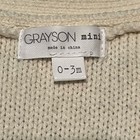 Grayson Mini Cable Baby Boys Sweater Ivory Size 0-3 Months
