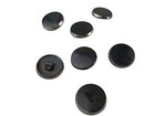 Set Of  7 Matching Antique Vintage Black Glass Silver Edge Round 3 4  Buttons