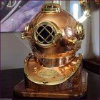 Antique Diving Divers Helmet Us Navy Mark V Helmet Solid Copper Brass With Base