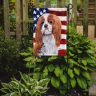 Caroline s Treasures Usa American Flag With Cavalier Spaniel Garden Flag