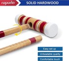 Six-player Croquet Set With Wooden Mallets