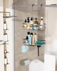 Hapirm Over Door Shower Caddy 14 Hooks Soap Holder Stainless Steel Nickel