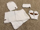 Womens Winter Beanie Hat Scarf Gloves Headband Set White