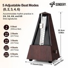Sondery Mechanical Metronome With Bell For Piano Guitar Drum Classic Brown      