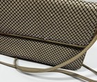 Whiting And Davis Purse Metal Mesh Clutch Tan Vtg Bag 8x5    Crossbody 20    Drop