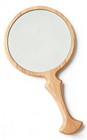 Urvip Wooden Handheld Mirror  Vintage Round Wood Hand Mirror With Handle  5 1  X
